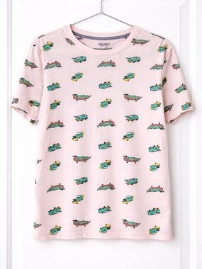 Old Navy Boys XL 14-16 Plus Pink Alligator Graphic Tee Skateboard Crocodile Shir